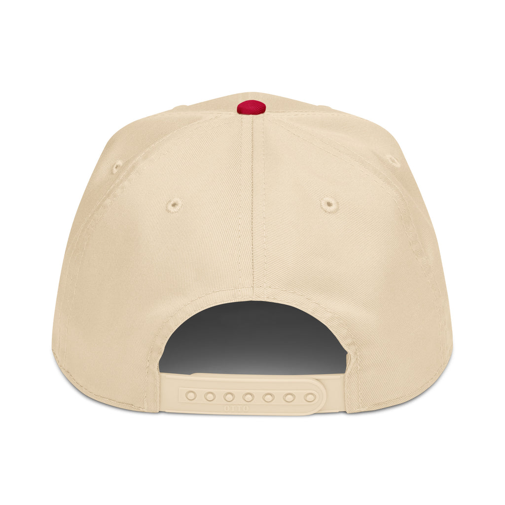 Materva Baseball Cap in red with a natural crown, back view