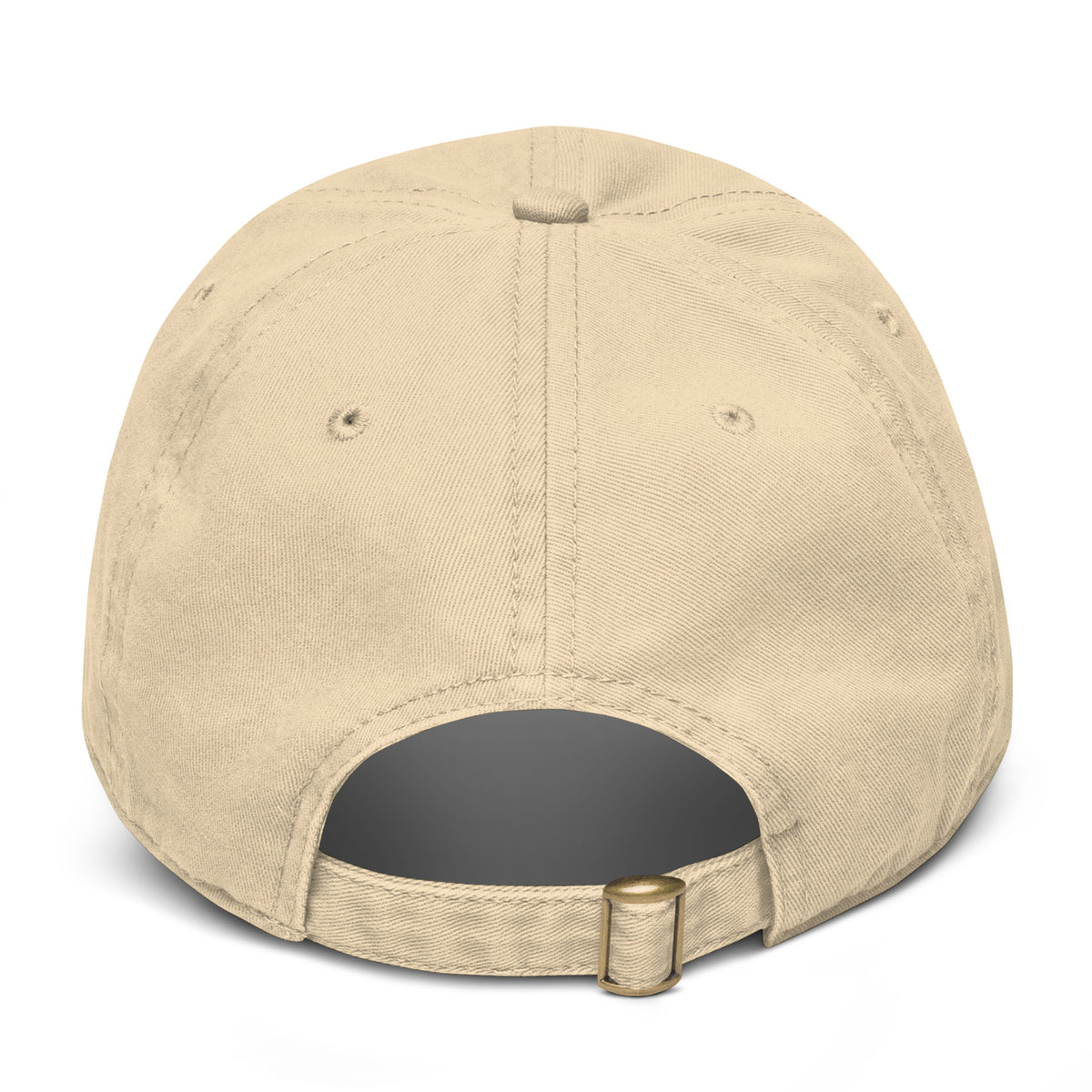 Jupina garment washed baseball cap in khaki, back view