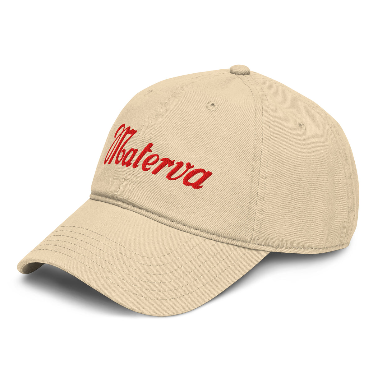 Vintage Materva Dad Cap in khaki, angled front-left view
