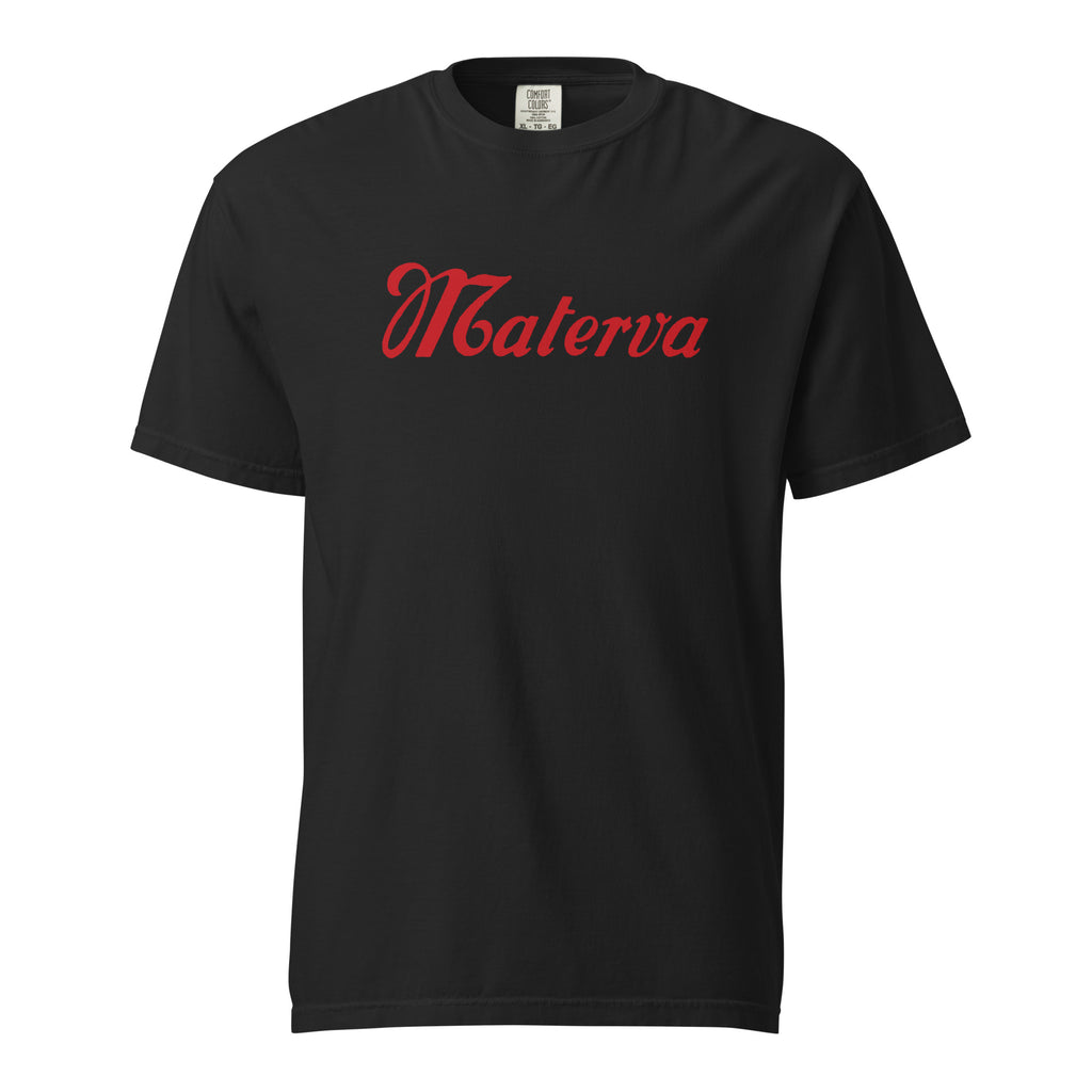 Vintage Materva Logo Tee in black, front view