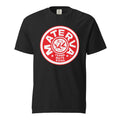 Front Logo garment-dyed heavyweight t-shirt in black, front view