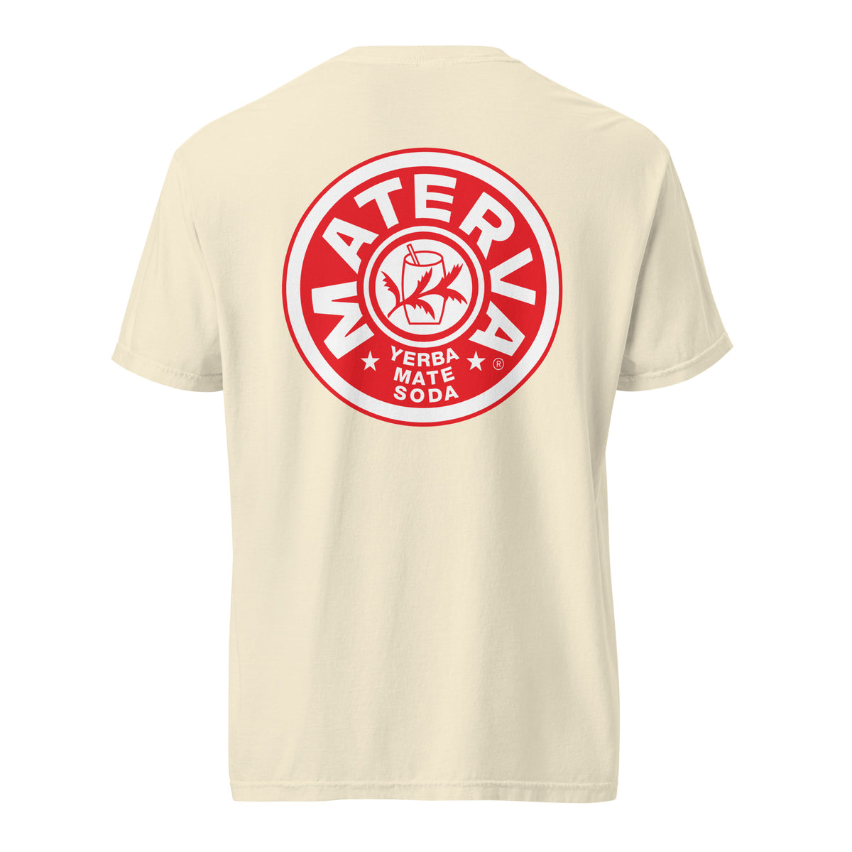 Throwback Bottle Logo Tee in ivory, back view