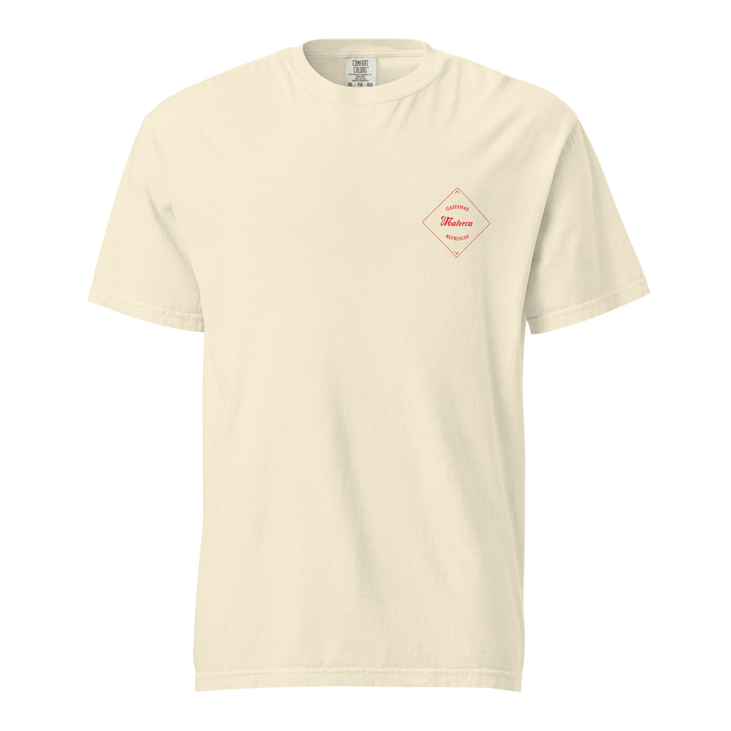 Throwback Bottle Logo Tee in ivory, front view