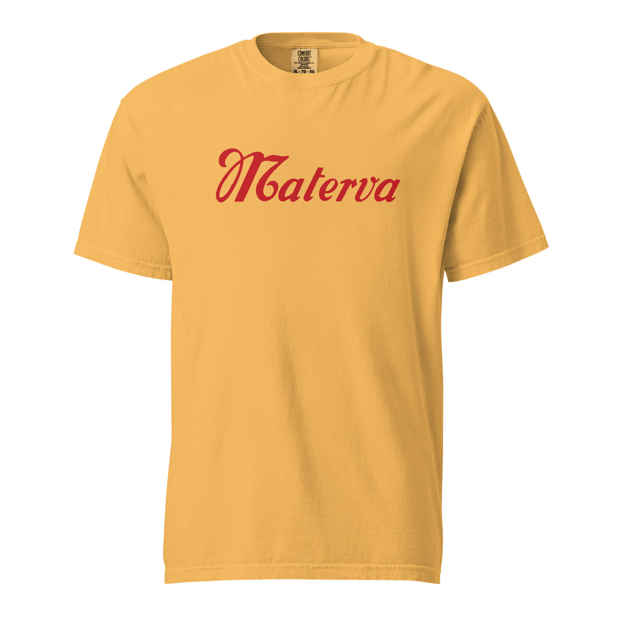 Vintage Materva Logo Tee in mustard, front view