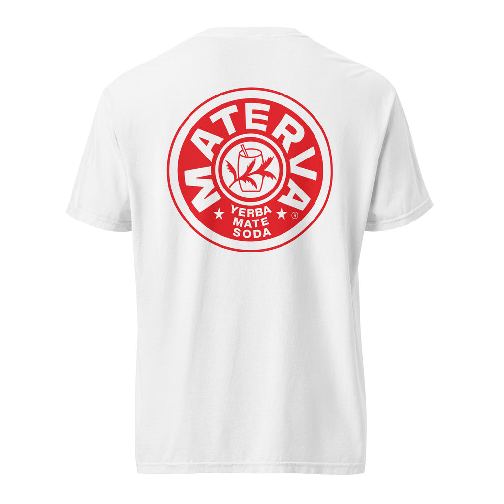 Throwback Bottle Logo Tee in white, back view