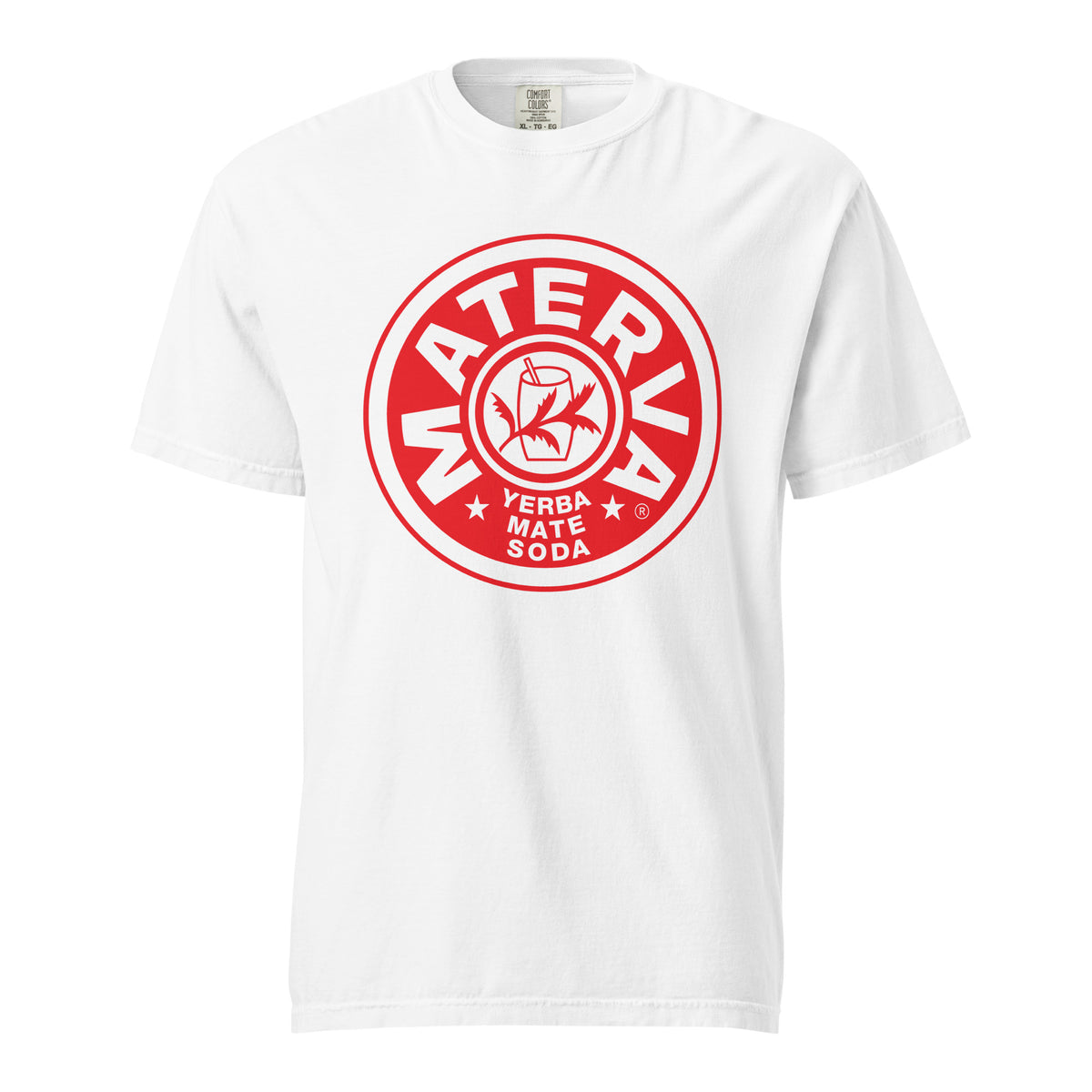 Front Logo garment-dyed heavyweight t-shirt in white, front view