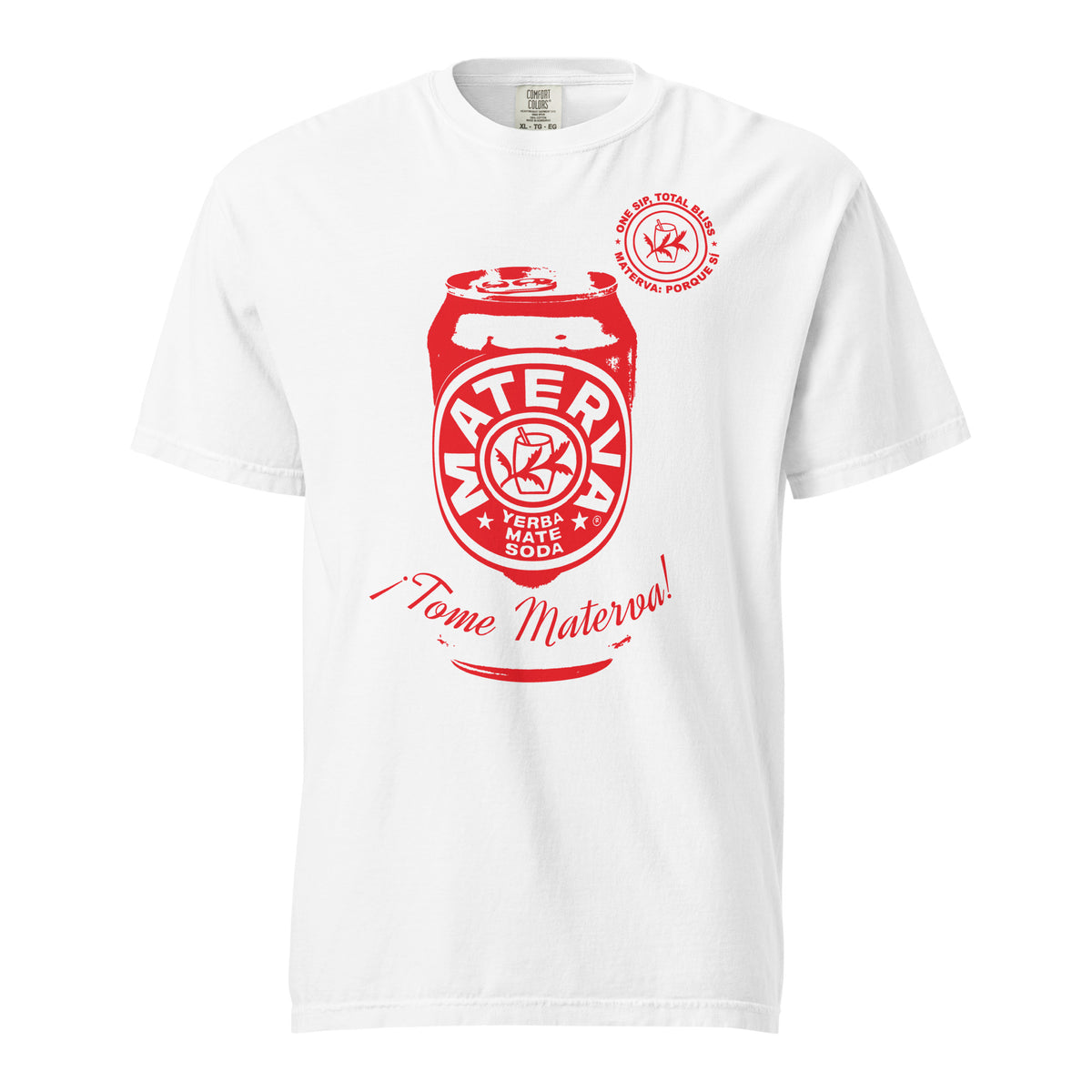 Materva Can Tee in white, front view
